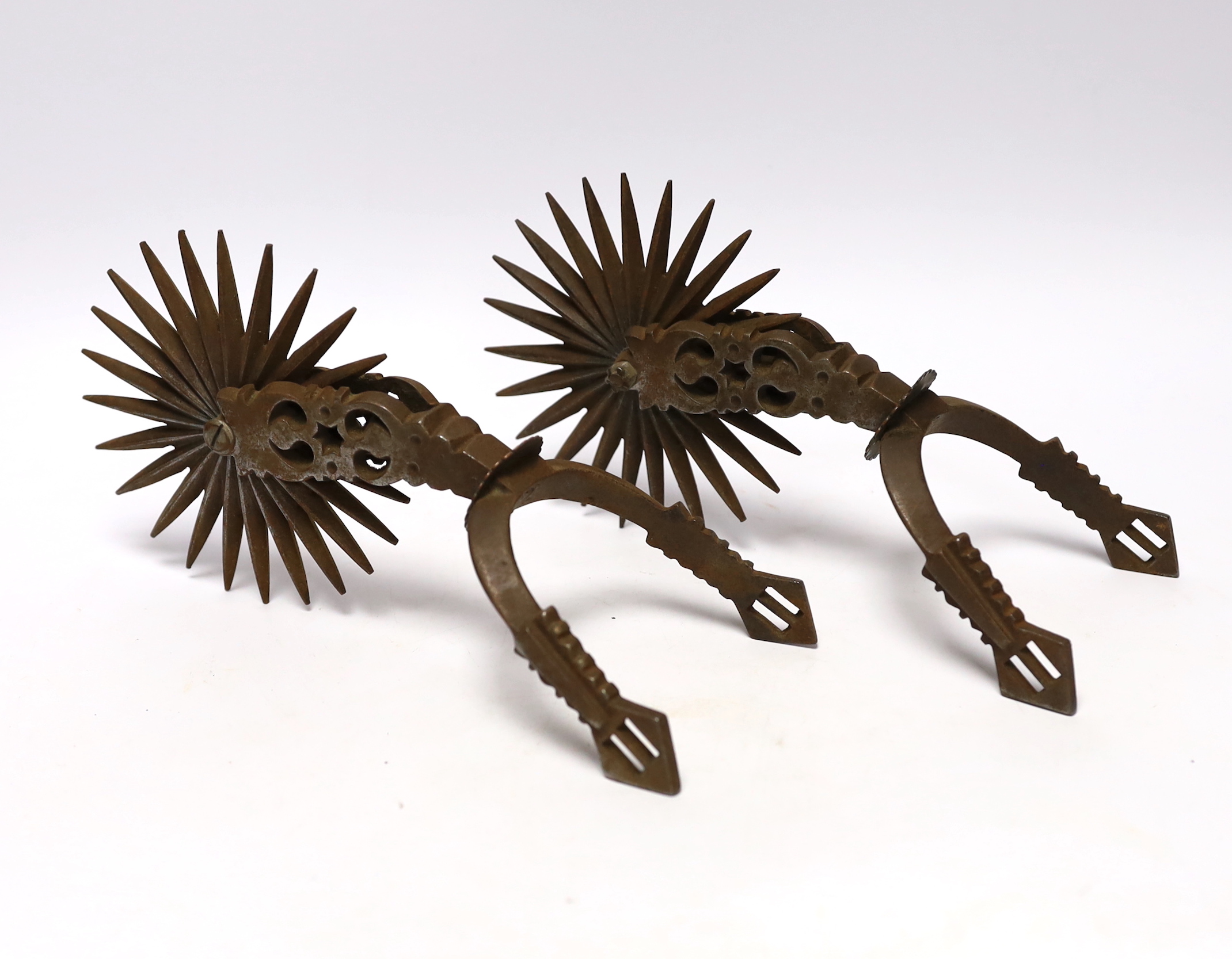 A pair of 19th century South American rowel spurs